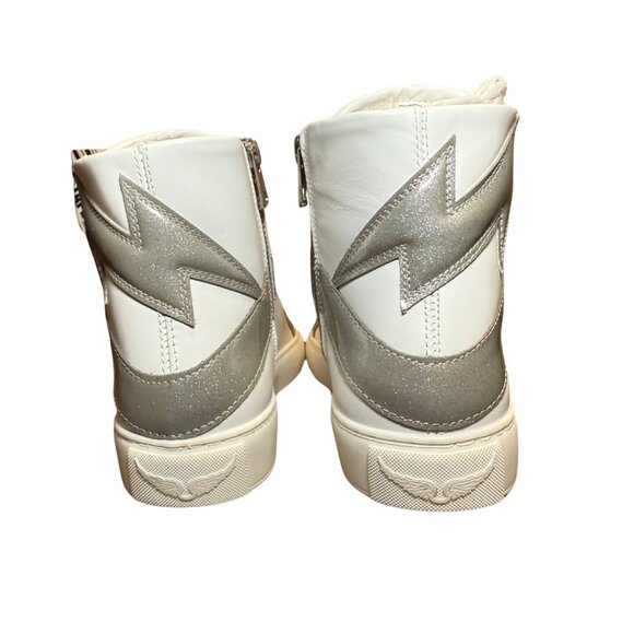 Zadig & Voltaire ZV1747 High Flash High-Top Sneakers Silver - Picture 9 of 16